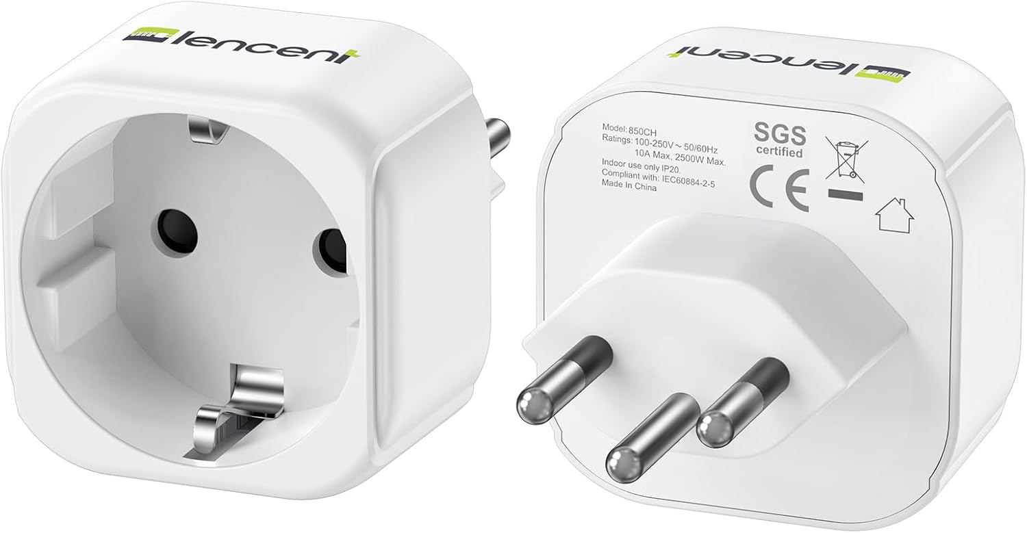 Detalle de LENCENT Reiseadapter Typ-J EU-DE