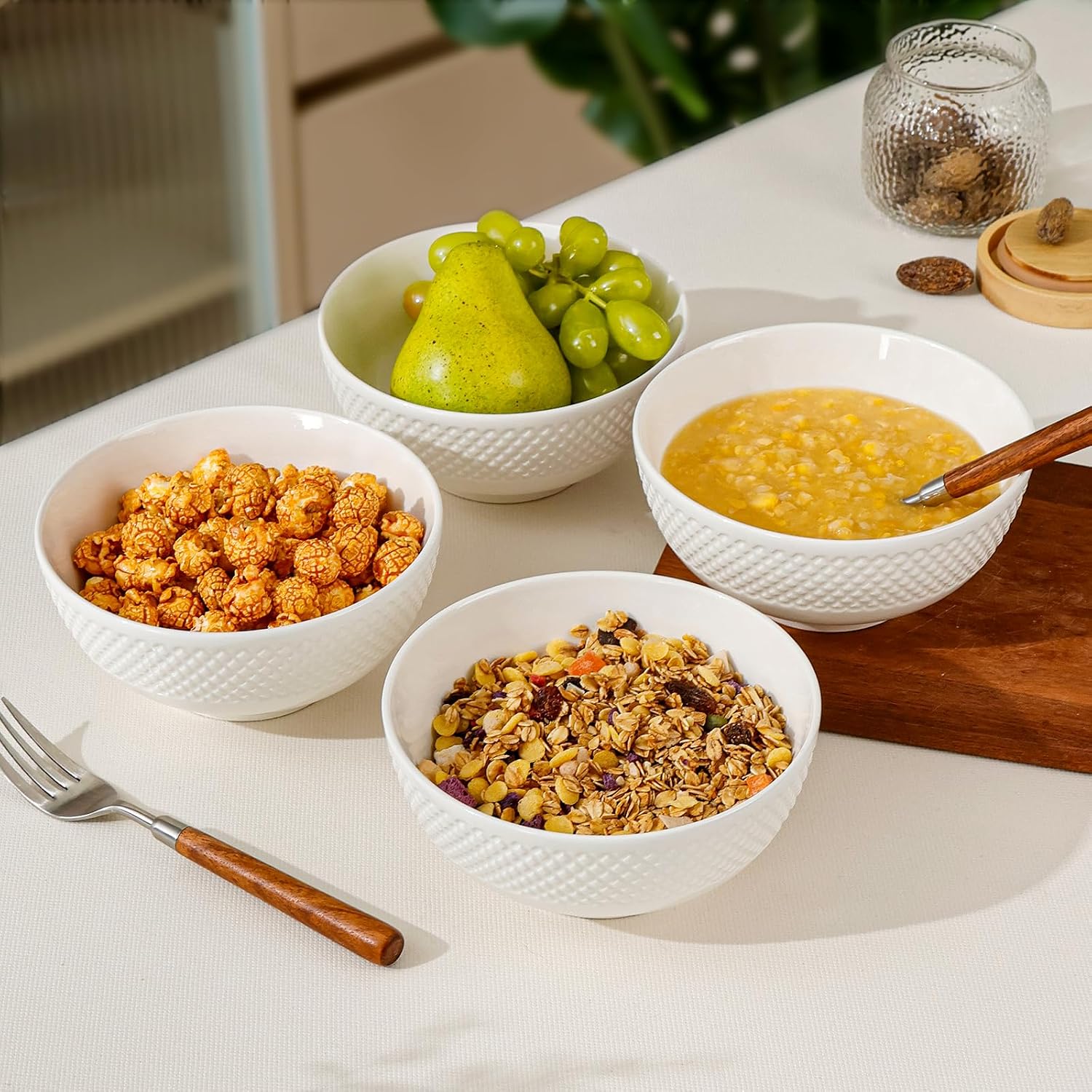 Detalle 2 de NUTRIUPS 700ml ceramic cereal bowls set 4pcs 🥣