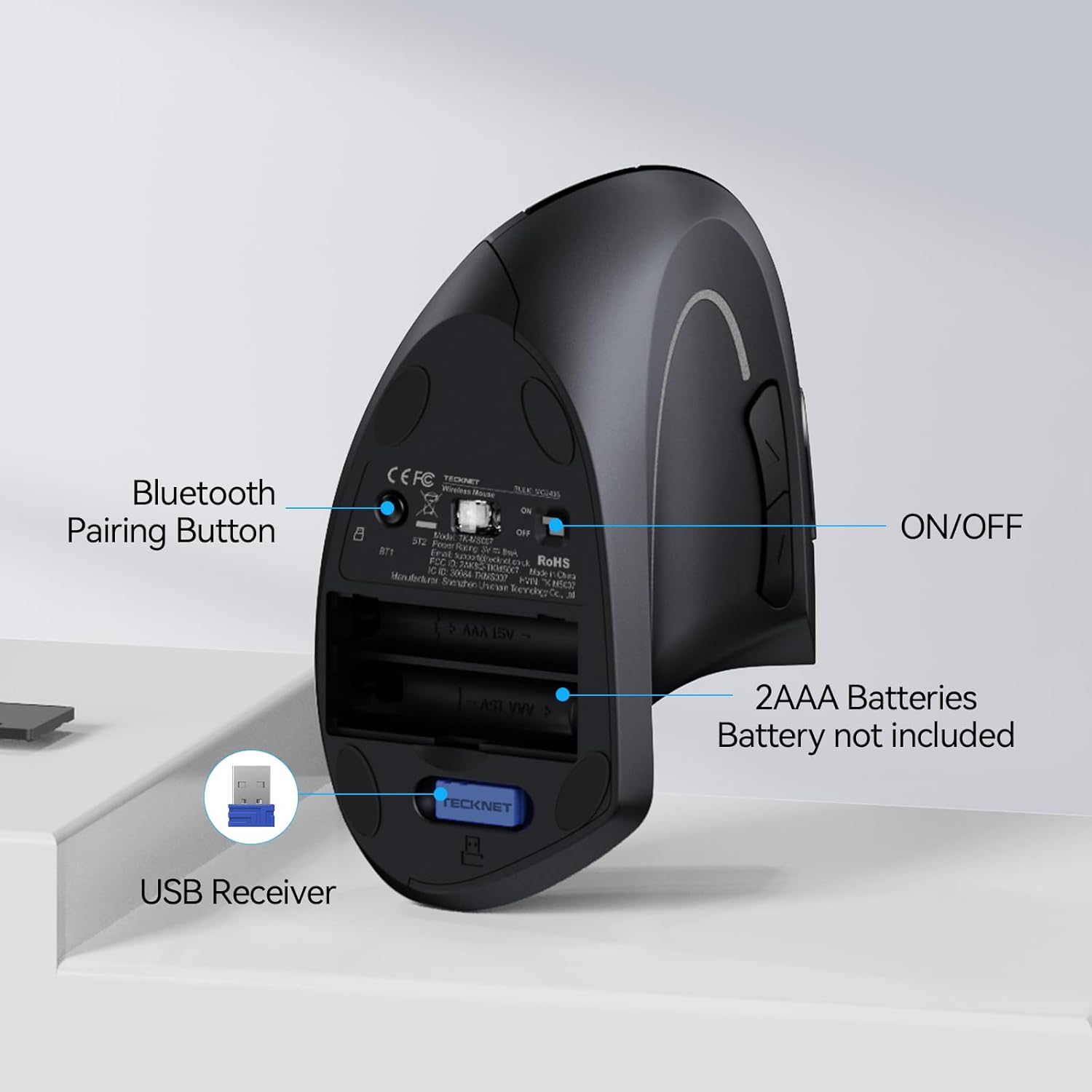 Thumbnail 4 de TECKNET Ergonomic Vertical Mouse 4800 DPI ๐ฑ