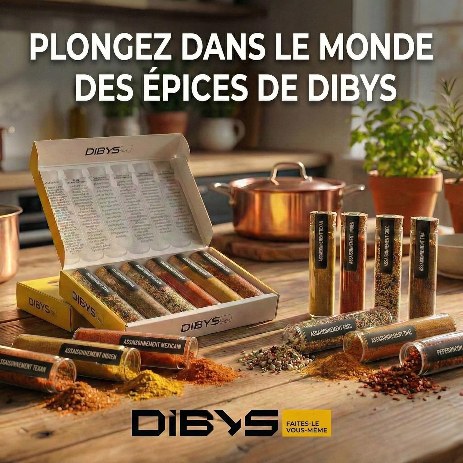 Thumbnail 5 de Coffret d’épices du monde DIBYS avec recettes incluses (Inde, Mexique, Grèce, Thaïlande & plus)