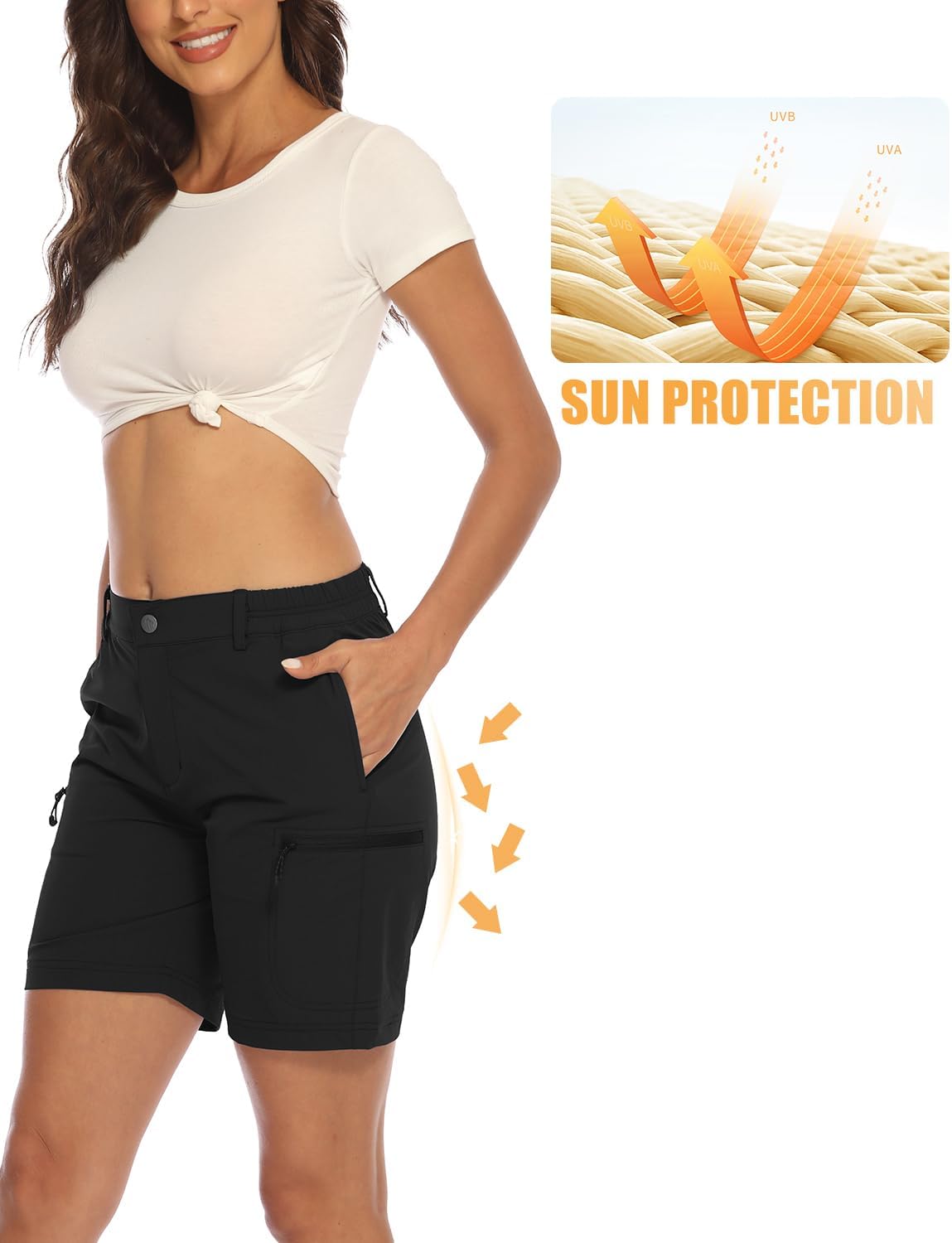 Thumbnail 2 de donhobo Women's Walking Hiking Shorts – Lightweight Quick-Dry Cargo Shorts with UPF 30