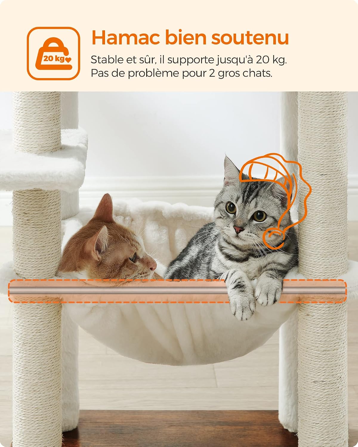Thumbnail 5 de Feandrea PCT164X01 arbre à chat 138 cm multinuiveaux 🐱