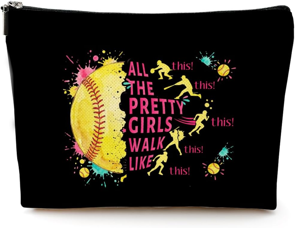 Detalle de oiswdsc Softball Cosmetic Bag, Cotton Linen