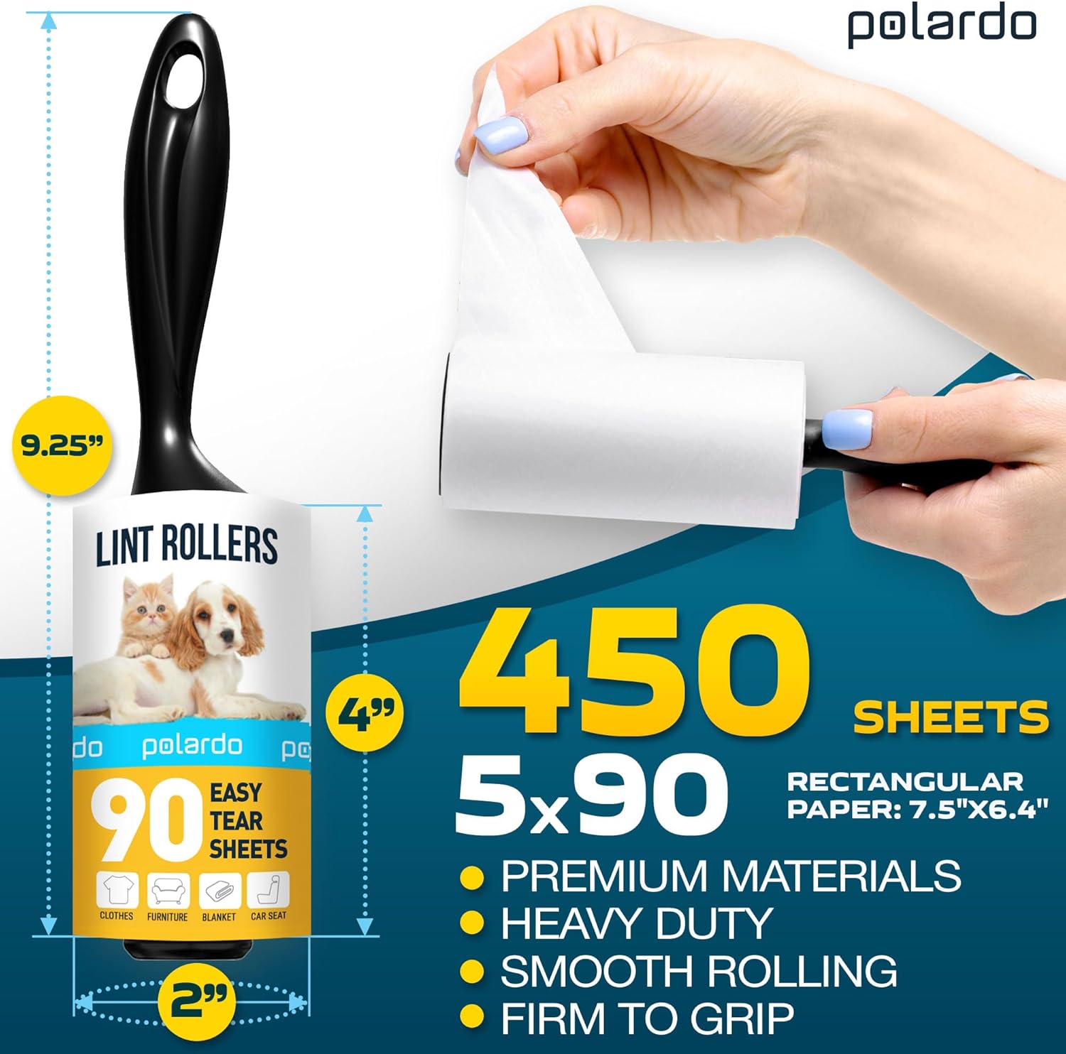 Detalle 2 de Lint Rollers for Pet Hair 450 Sheets