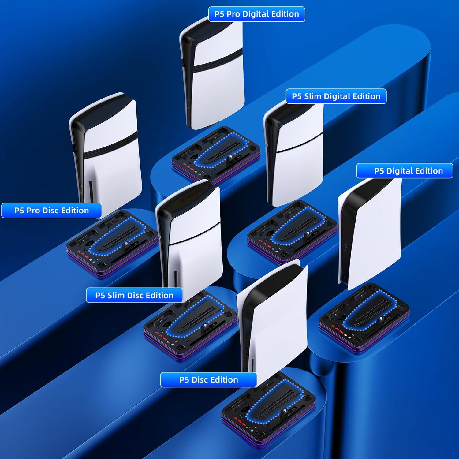 Detalle de FYOUNG All in One Cooling Stand & Charger Station for PS5 / Portal & Controller