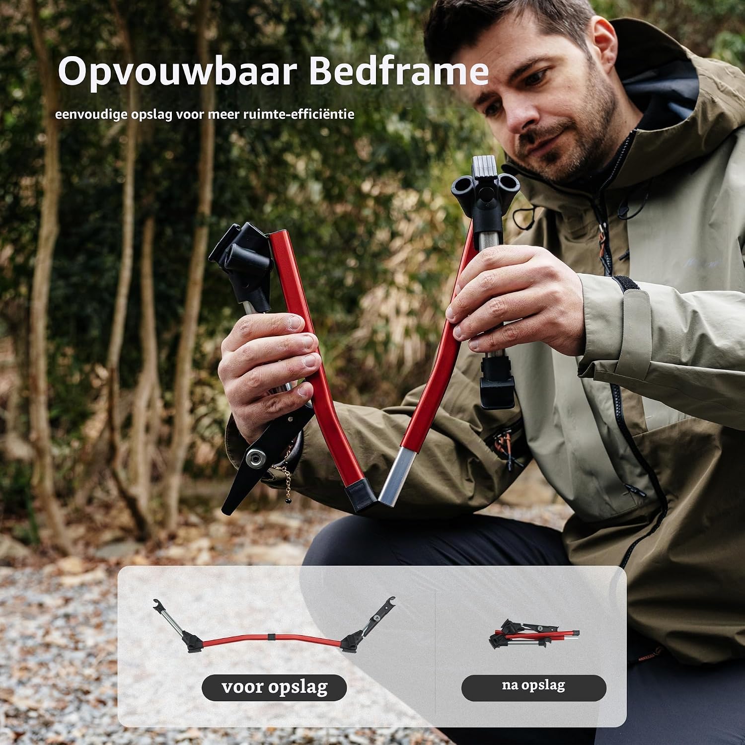 Detalle 2 de Naturehike NH19JJ006 campingbed 190 × 70 cm, opvouwbaar met twee hoogtestanden
