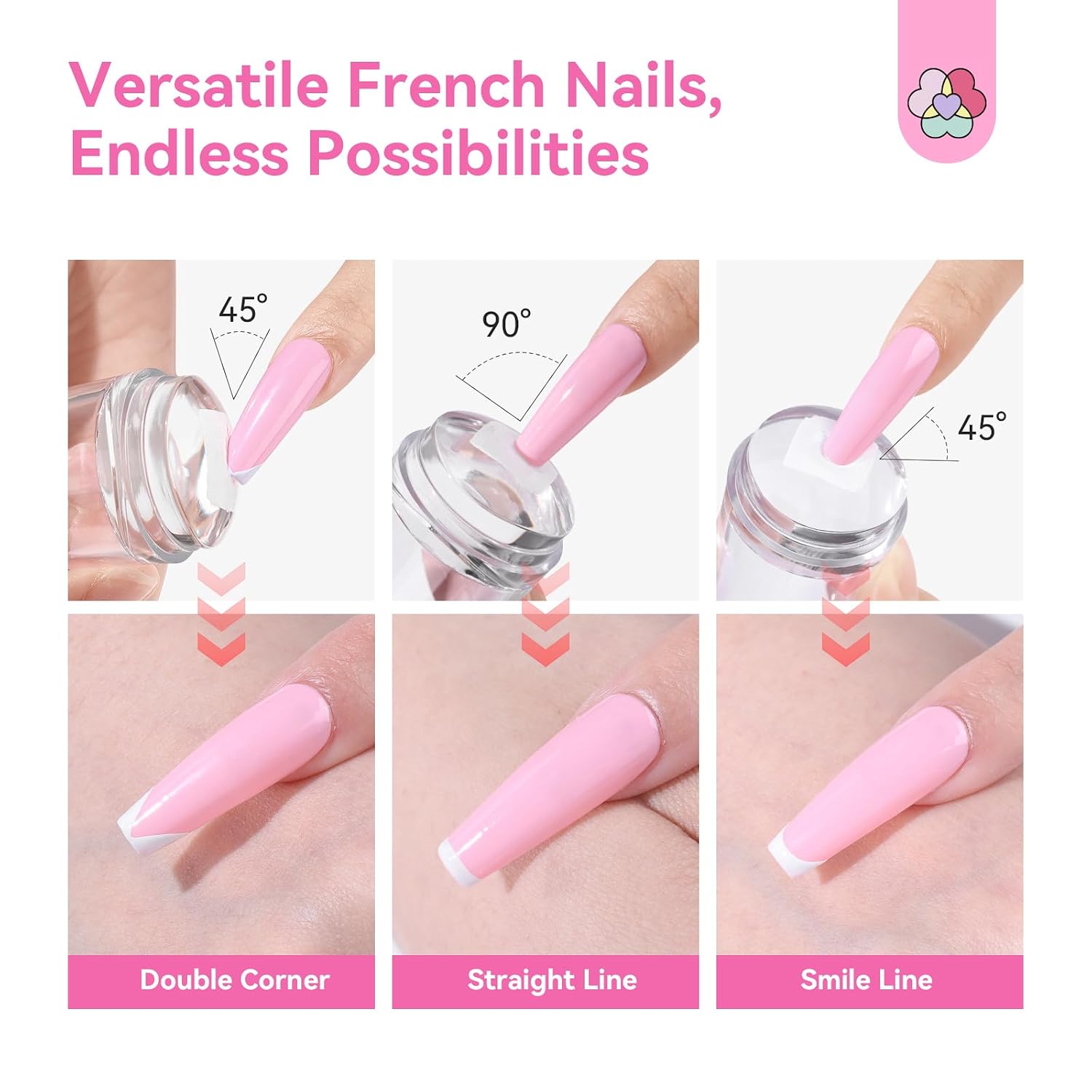 Thumbnail 4 de Saviland French Tip Nail Stamp Kit 4PCS ๐