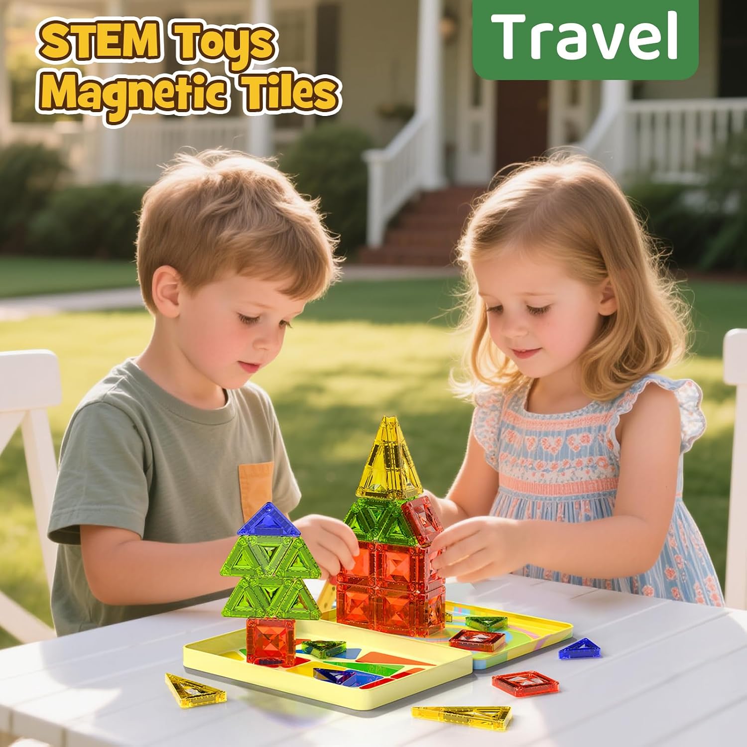 Detalle 2 de Magnetic Tiles for Kids, 40-Piece Set
