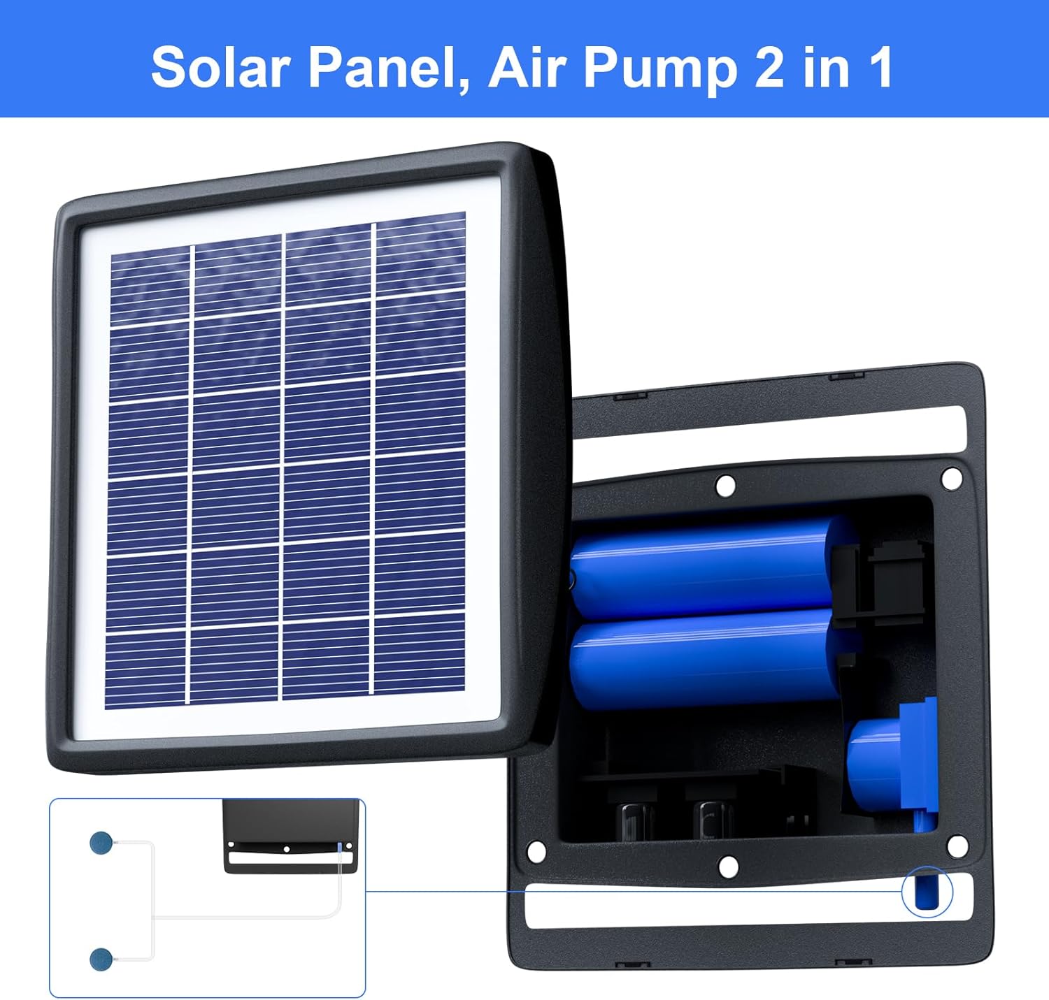 Thumbnail 6 de PChero Solar Oxygenator Air Pump for Pond (2200mAh) with Solar Panel & Bubble Stones
