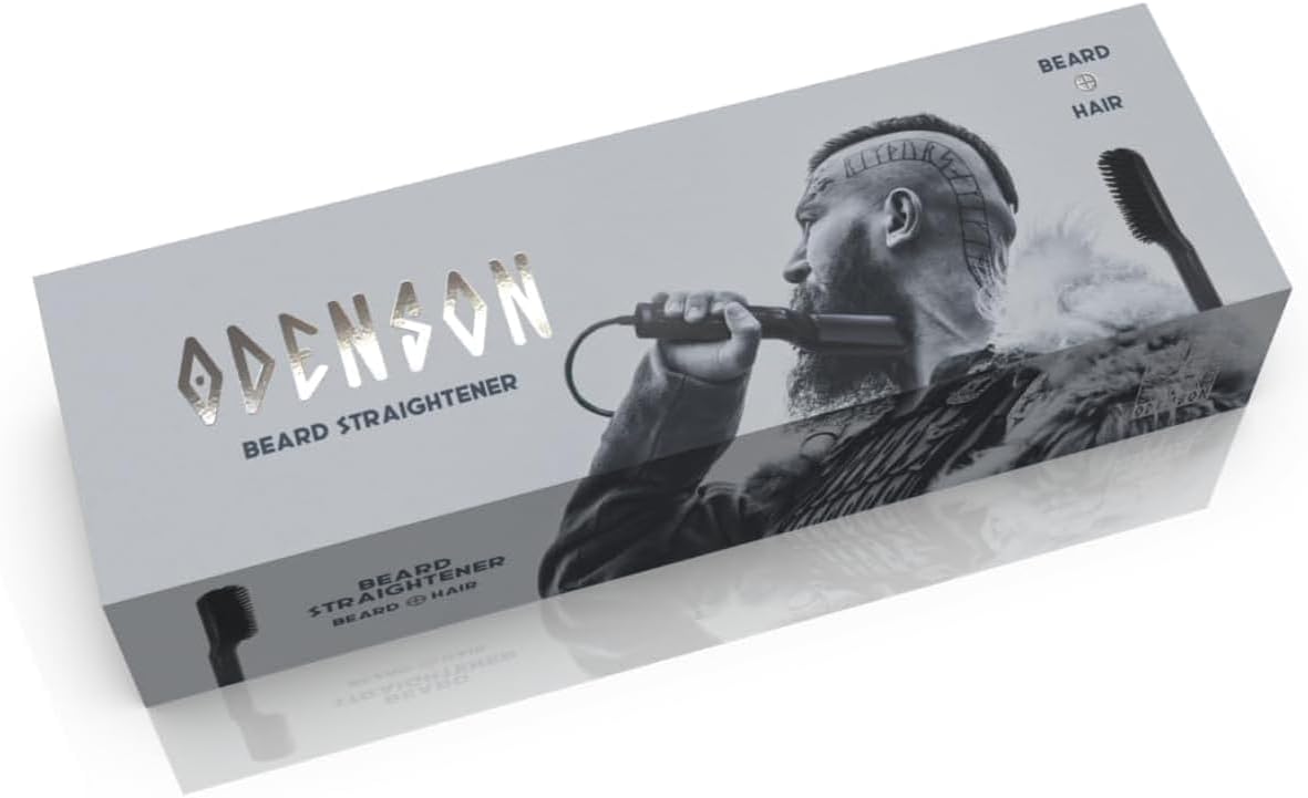 Detalle de Odenson Beard Straightener baardstijlborstel met keramisch verwarmingsoppervlak