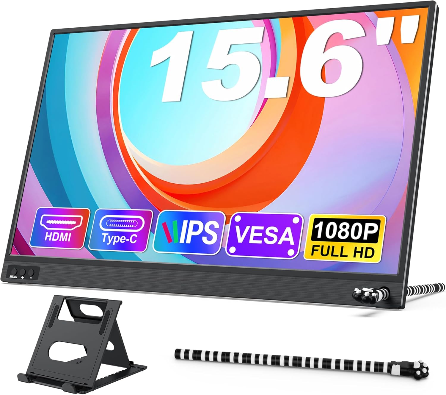 Detalle de MAGICRAVEN Second Screen Portable Monitor 15.6-inch 1080P IPS (USB-C / Mini HDMI) with Dual Stand