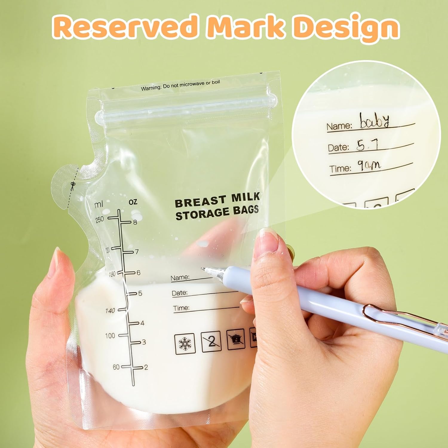 Detalle 2 de Milk storage bags 150 pack, 250ml