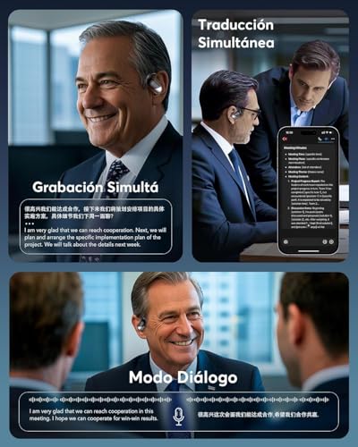 Thumbnail 5 de Paekole Auriculares Traductor con IA Q16 H3: 198 idiomas, open-ear y 60 h para reuniones y viajes