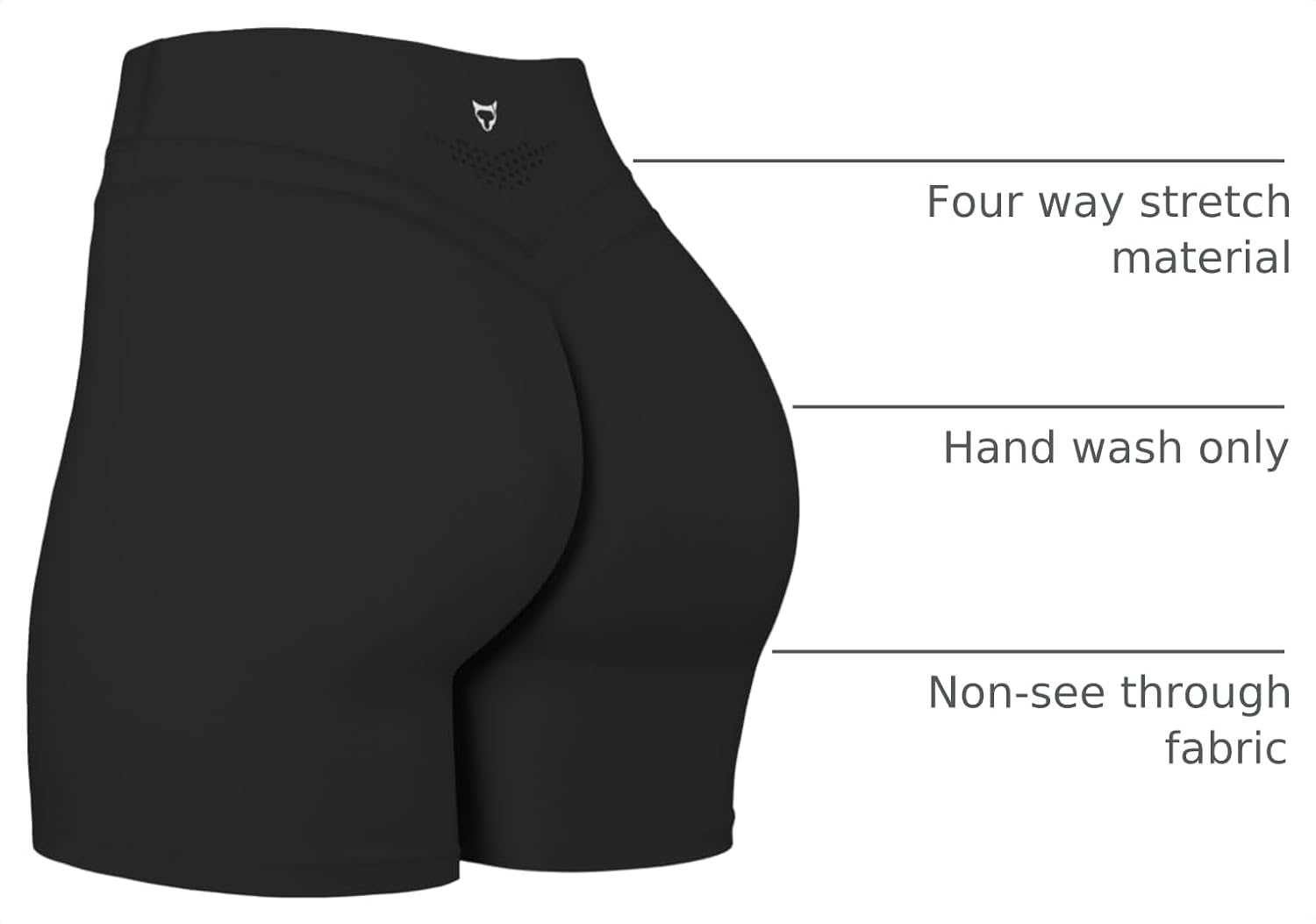 Detalle de TomTiger Women Yoga Shorts: Tummy Control High-Waist Biker Shorts for workouts