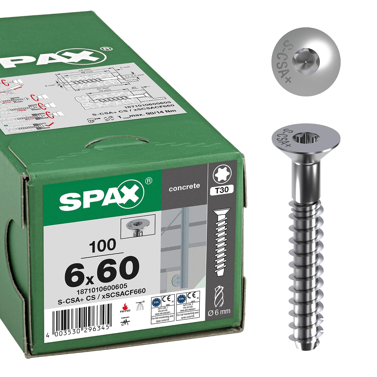 Thumbnail 6 de SPAX śruba do betonu 6,0 x 80 mm z łbem wpuszczanym, stal ocynkowana