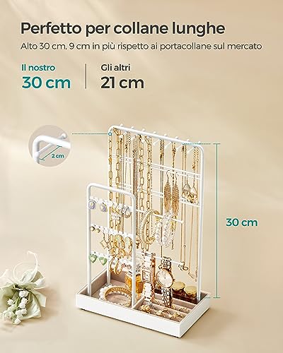 Thumbnail 6 de SONGMICS Portagioie JJS021W01: Espositore per Gioielli in Metallo con Base in Velluto, 30 cm di Altezza