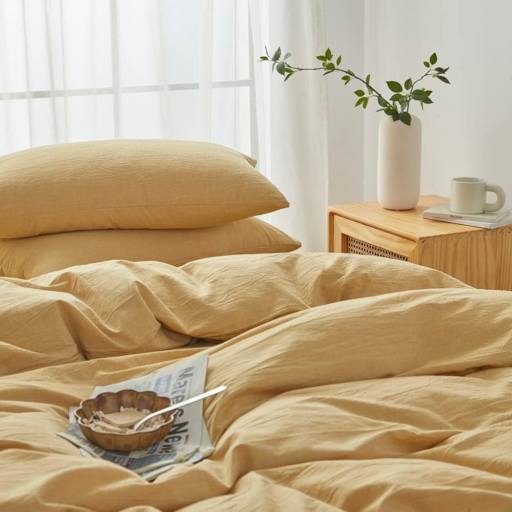 Thumbnail 5 de FACE TWO FACE King Ginger Duvet Cover Set, 100% Washed Cotton