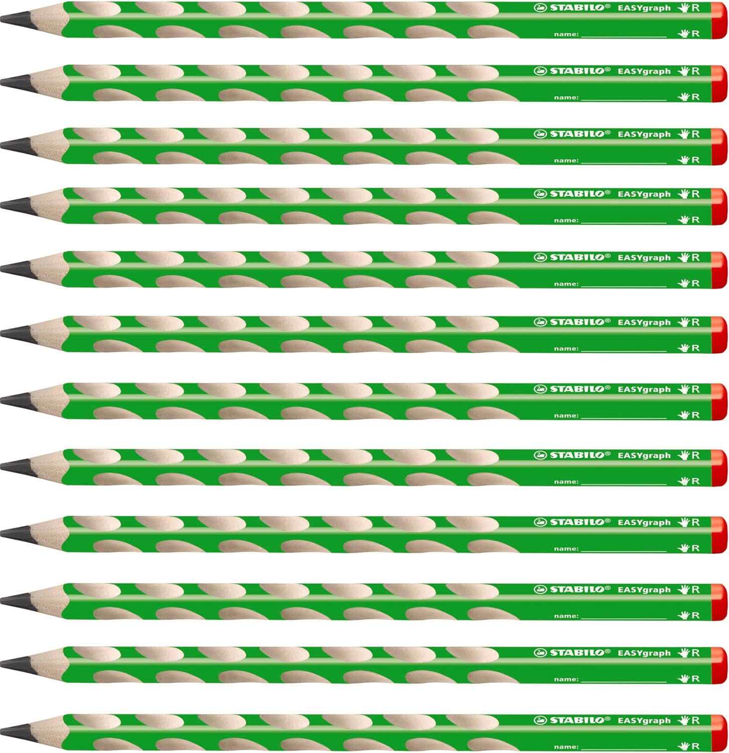 Detalle de STABILO EASYgraph Dreikant-Bleistift HB – petrol, 6er Pack, ergonomisch für Rechts- oder Linkshänder
