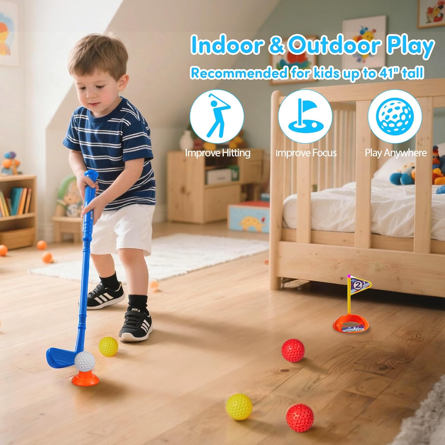 Thumbnail 4 de PJG Toddler Golf Set 4 Clubs 10 Balls