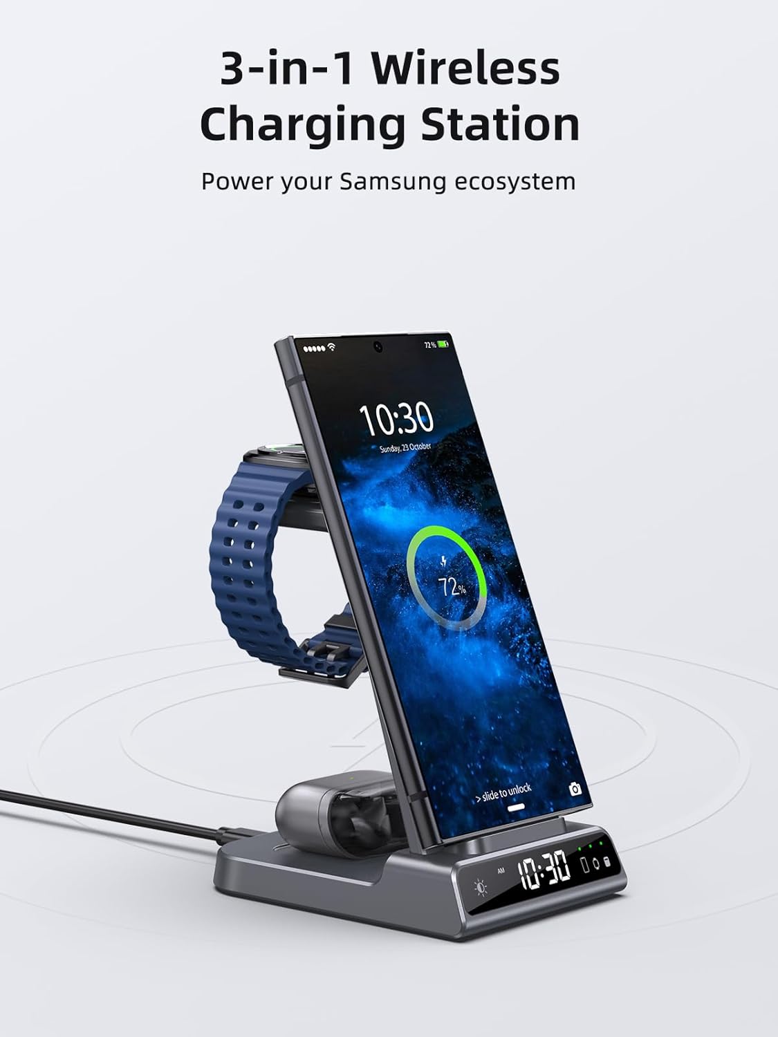 Detalle 2 de Samsung 3‑in‑1 Wireless Charger 3 for Galaxy devices