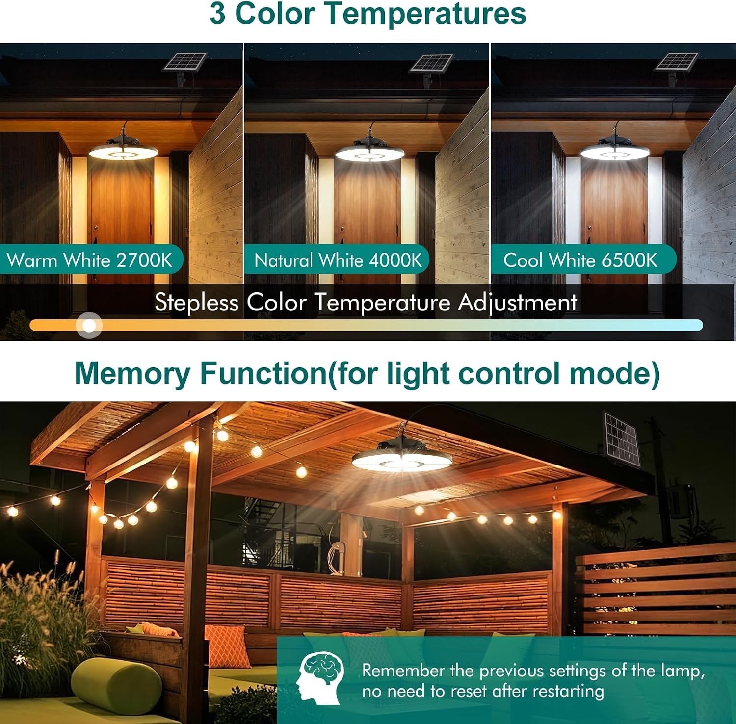 Detalle de CLV SL-TY01 solar hanglamp met 152 leds, 2500 lumen en afstandsbediening