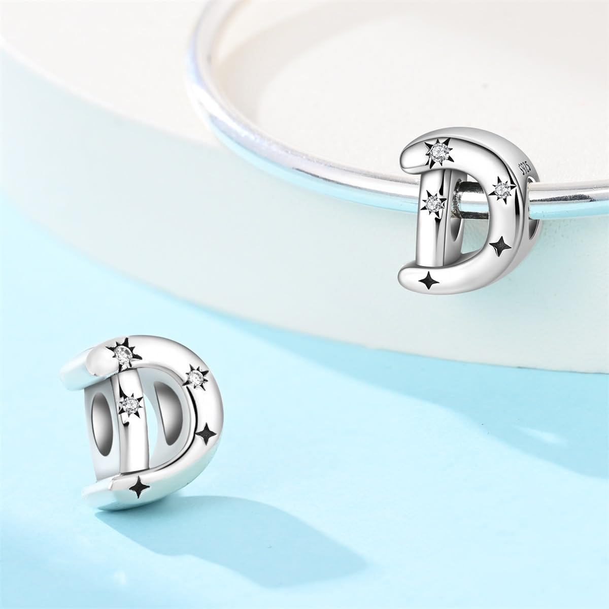 Detalle 2 de Pandach Charm Anhänger 925 Silber A-Z