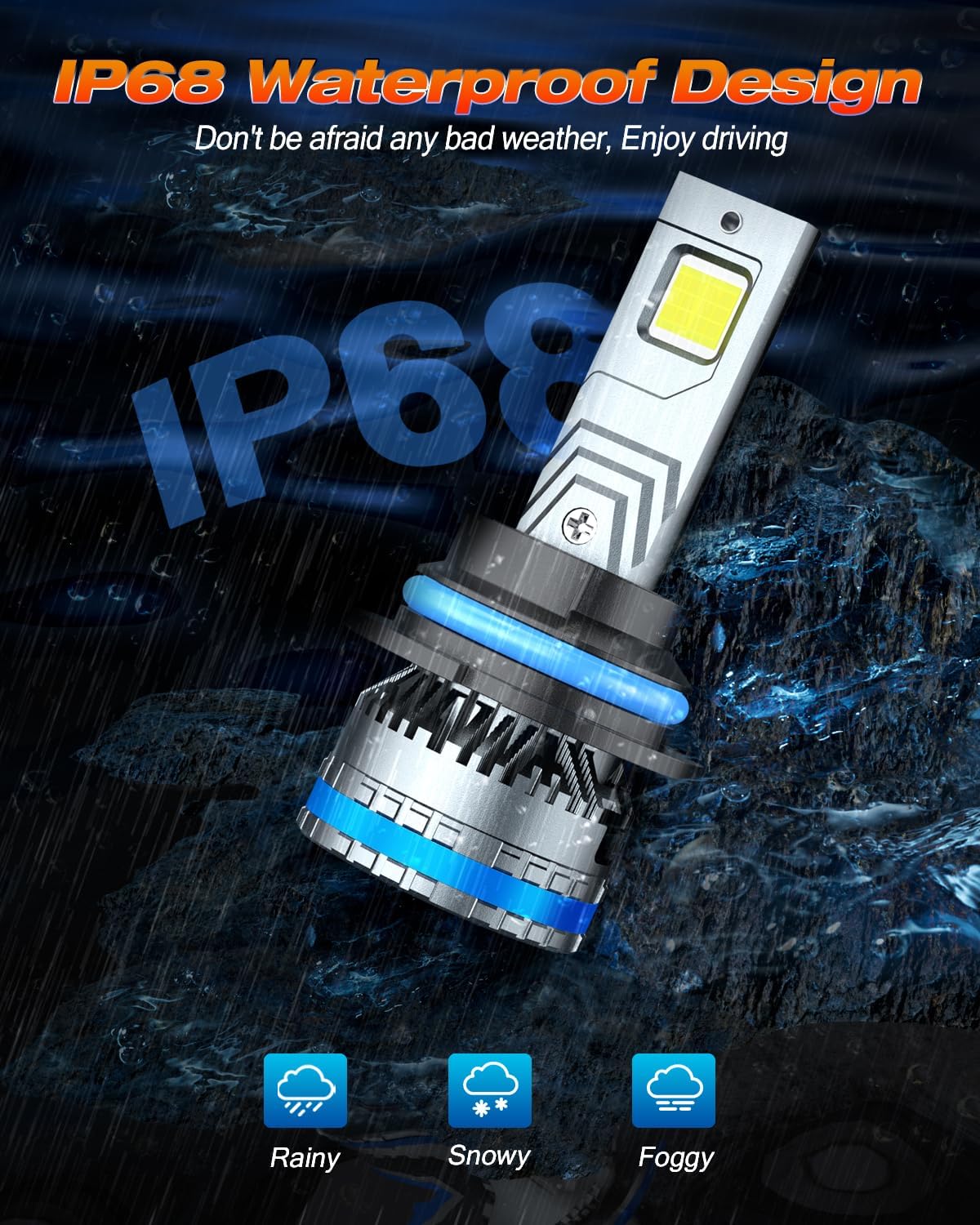 Thumbnail 5 de FAHREN 9007/HB5 Upgraded Fog Lighting Bulbs (120W, 6500K) with Fan, IP68 Waterproof — Pack of 2