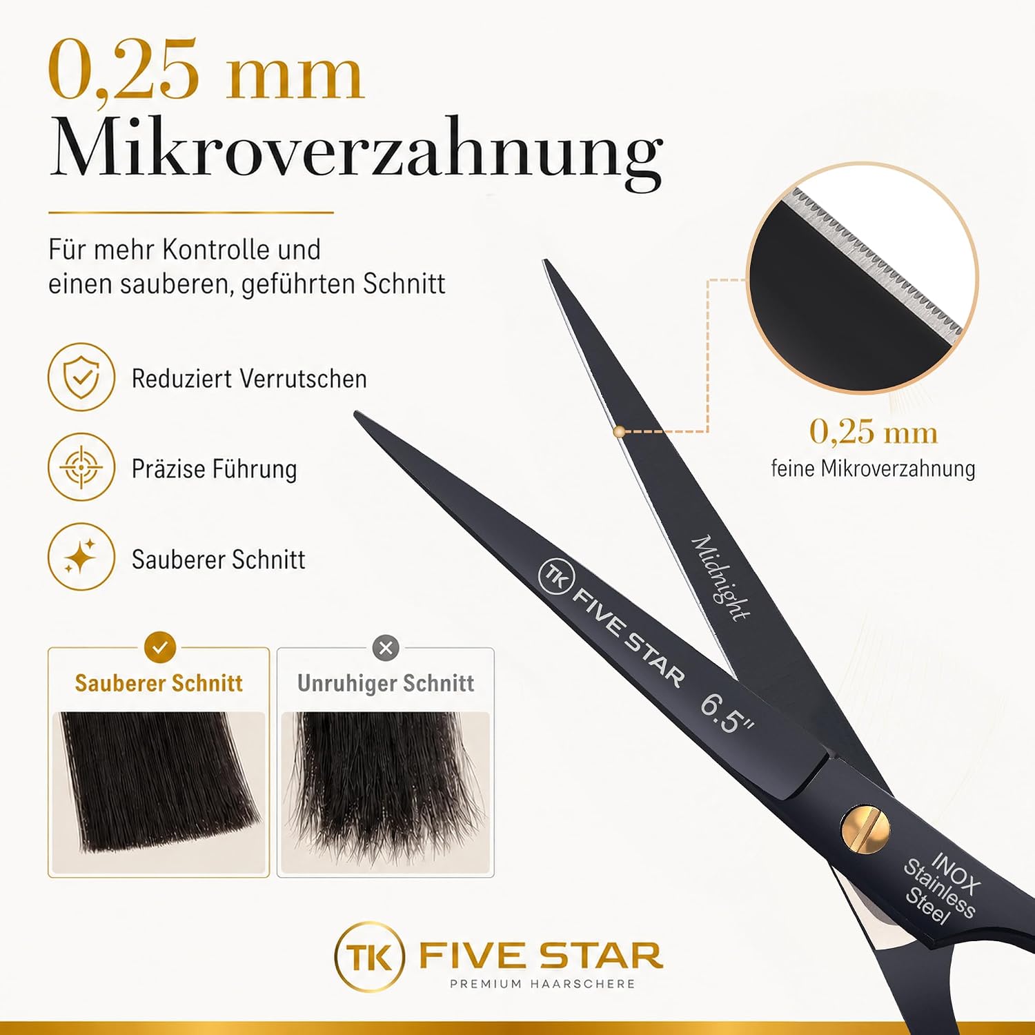 Thumbnail 3 de TK FIVE STAR Midnight Premium 6,5'' Haarschere