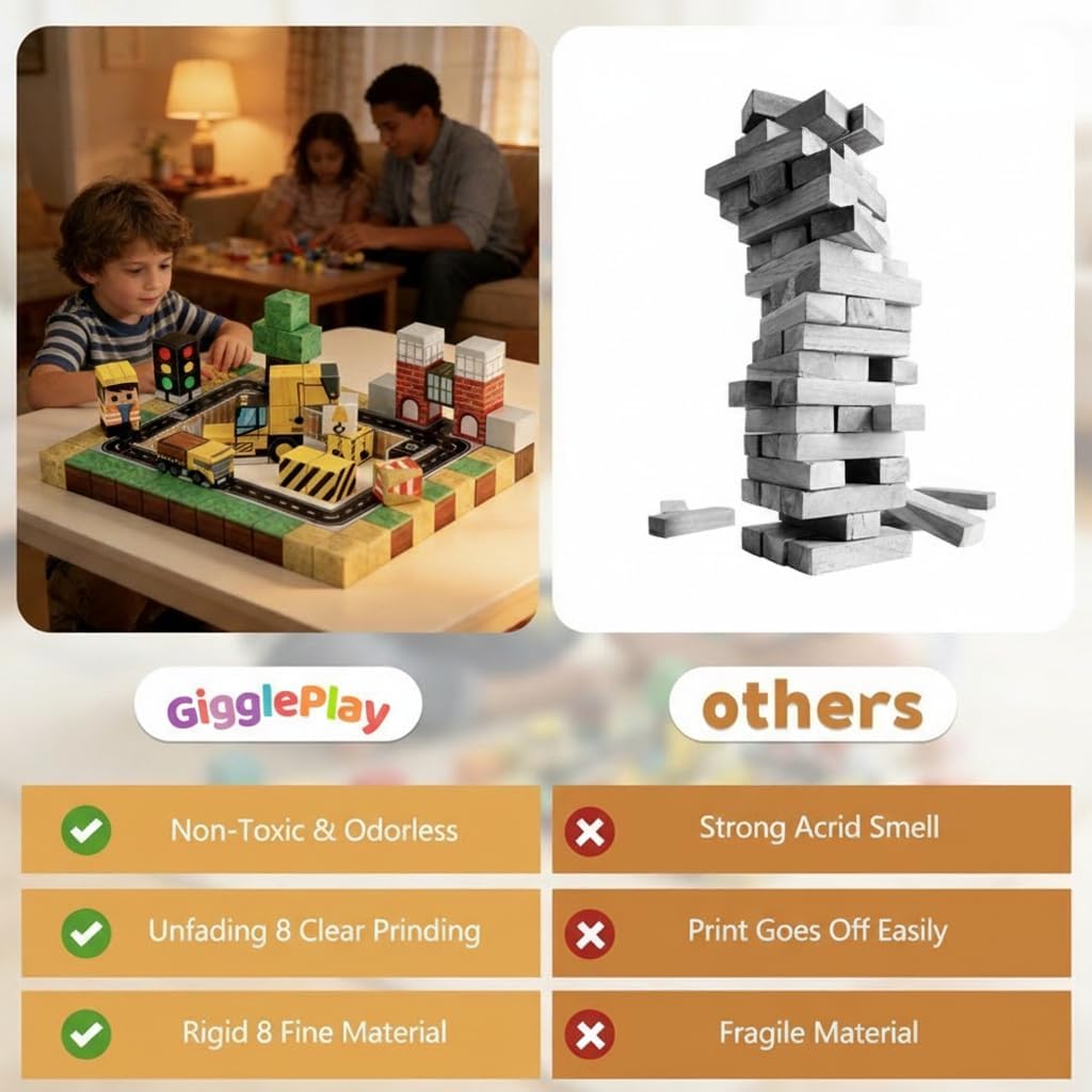 Thumbnail 4 de GigglePlay Magnetic Blocks 100-Piece Construction Set – Educational STEM Toy for Ages 3–10