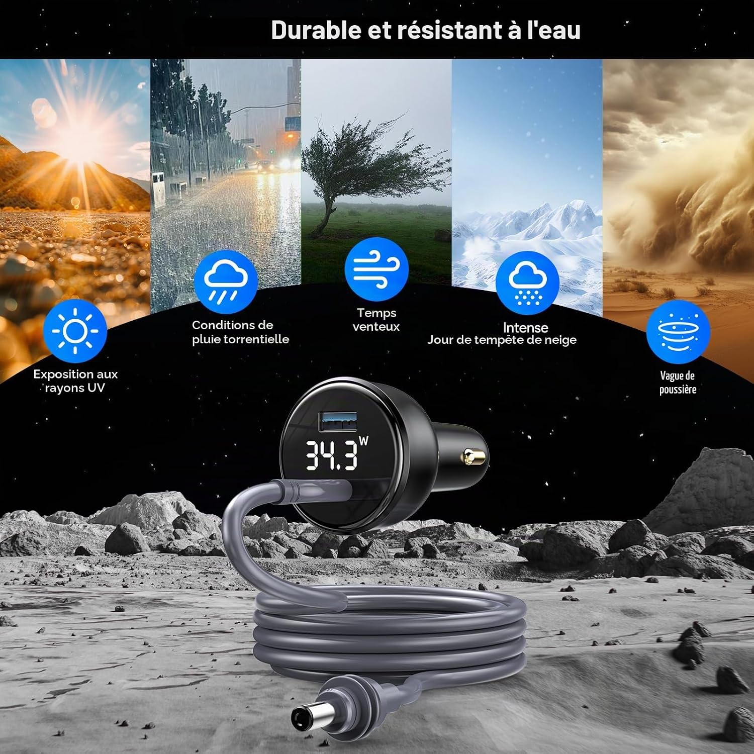 Thumbnail 6 de EDUP Starlink Mini-auto-adapter met DC-kabel van 3 m, USB-C en 12–24 V