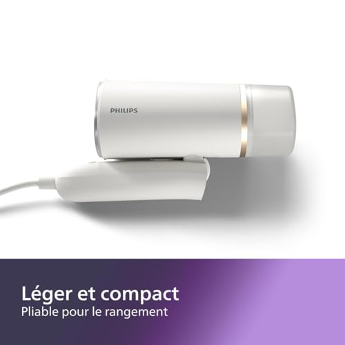 Thumbnail 3 de PHILIPS défroisseur à main 3000 – 1000 W, 20 g/min, pliable et léger, Blanc