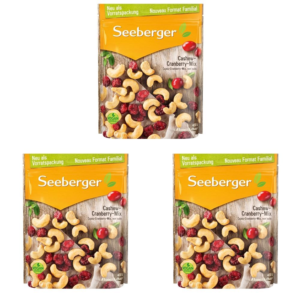Thumbnail 4 de Seeberger Cashew-Cranberry-Mix: naturbelassene Cashewkerne mit Cranberries (vegan, glutenfrei, 1 x 400 g)