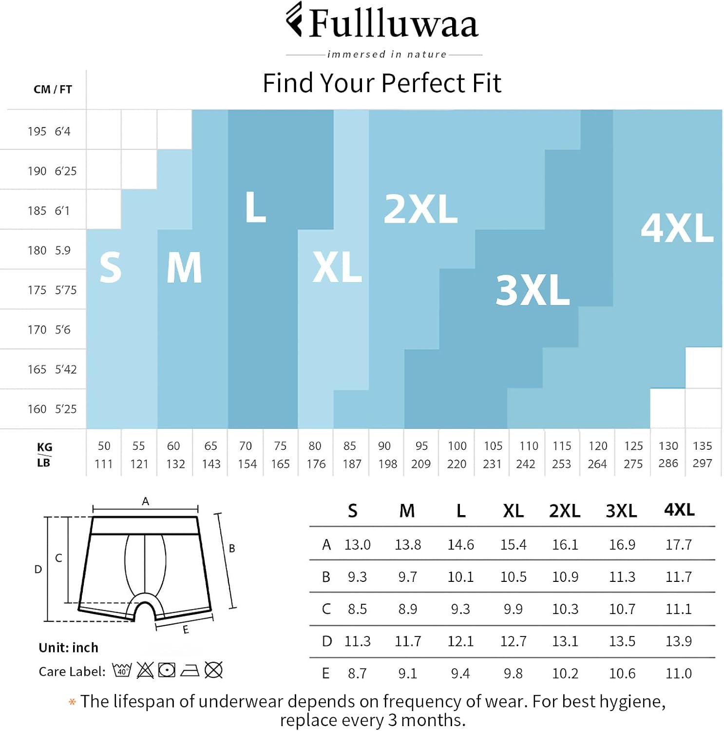 Thumbnail 5 de Fullluwaa Mens Boxers Cotton 10 Pack: breathable, soft and tag-free multipack underwear
