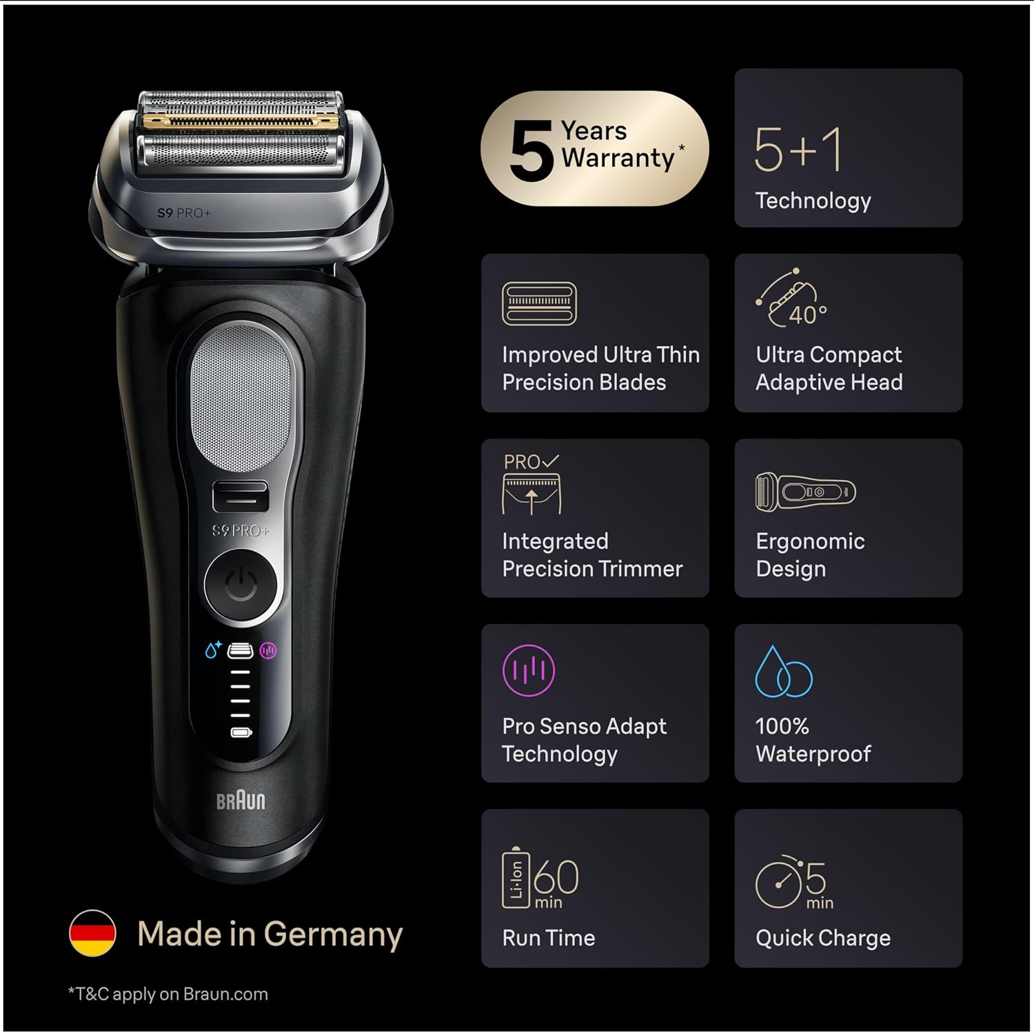 Thumbnail 6 de Braun Series 9 PRO+ electric shaver 60min 🪒