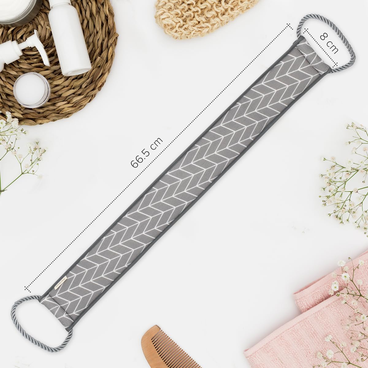 Thumbnail 1 de Joeji's Kitchen Back Scrubber for Shower – eco-friendly plant fibre loofah strap with double-sided exfoliating cleansing