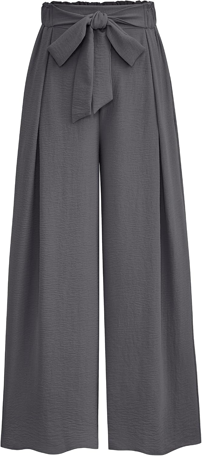 Detalle de PRETTYGARDEN Women’s Wide-Leg Work Pants (High-Waisted, Pull-On Palazzo Trouser)