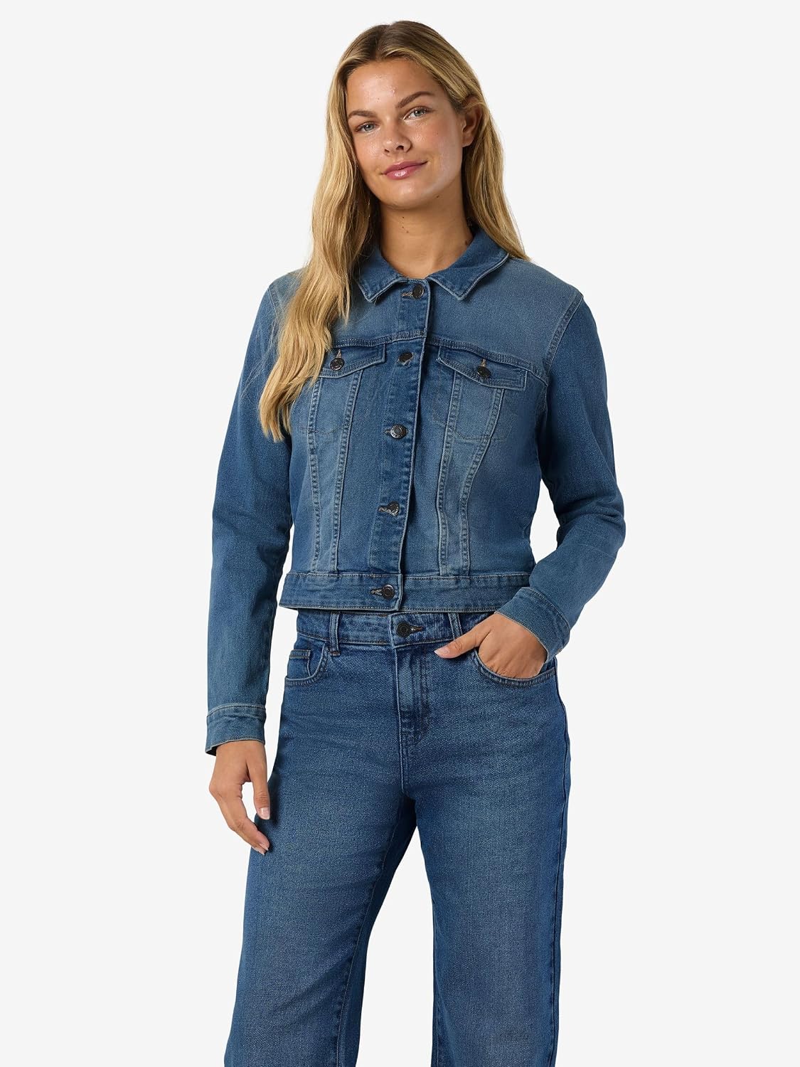 Detalle de Noisy May Debra Denim Jacket Donna – Giubbotto jeans blu