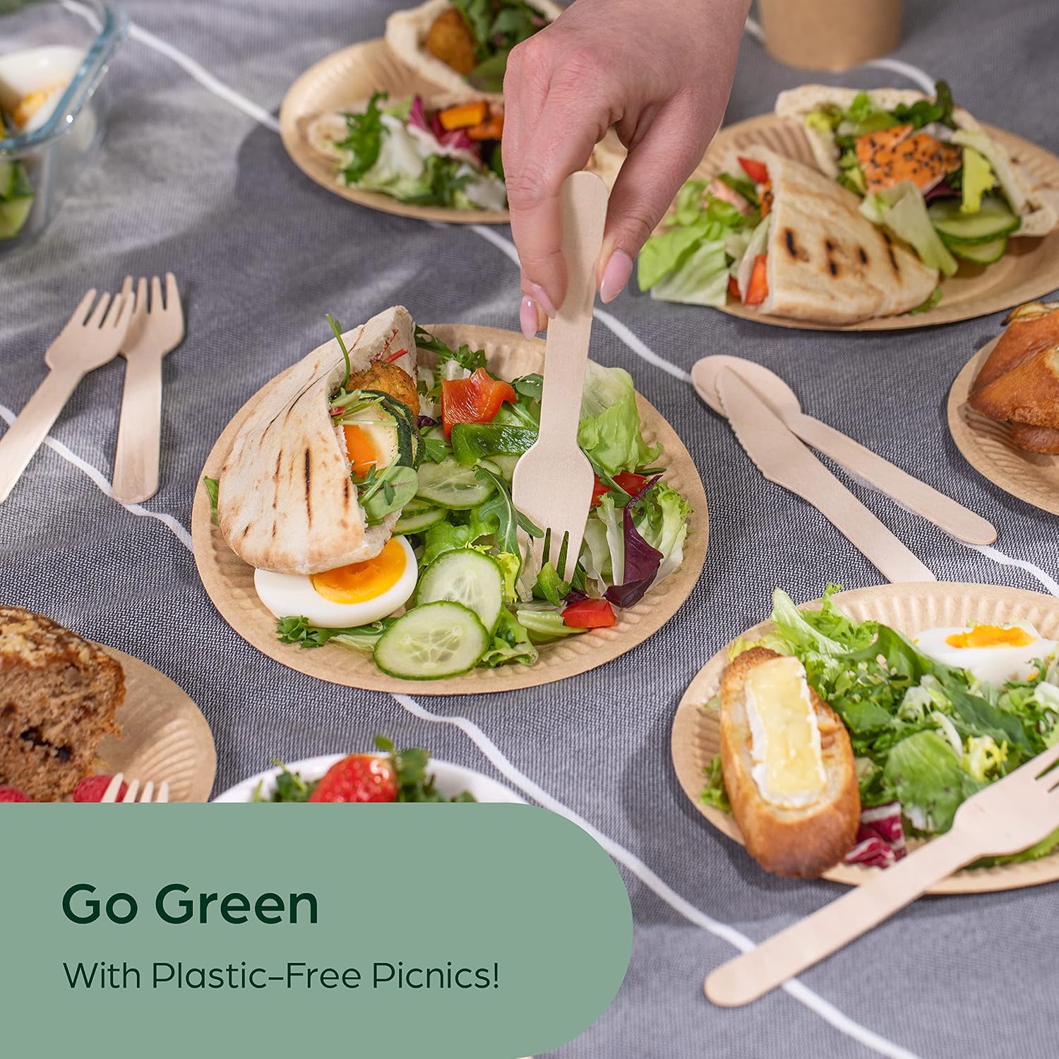 Thumbnail 6 de PURPLECLAY Wooden Disposable Forks (300 PCS) — FSC Certified Birchwood, Compostable & Eco-Friendly
