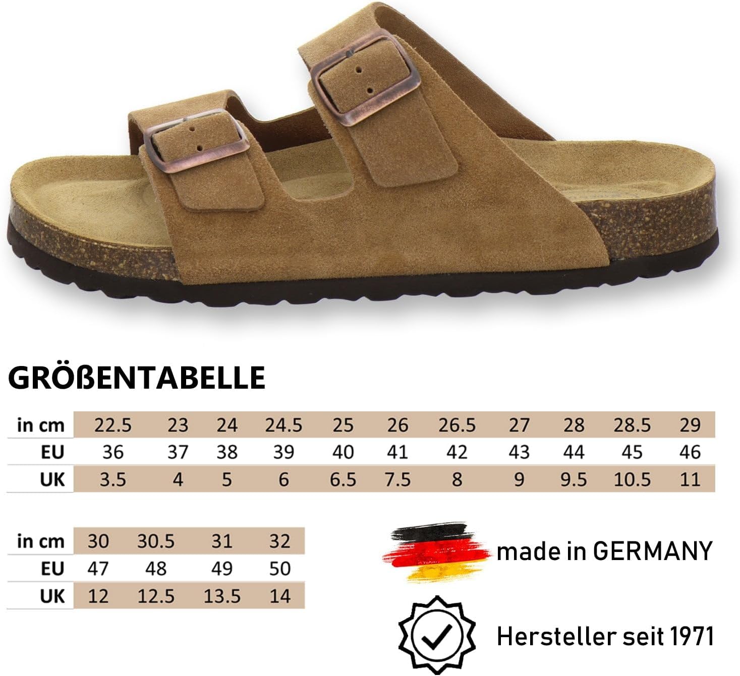 Thumbnail 2 de AFS-Schuhe 3100 : Mules confortables en cuir pour homme – maison et travail, fabriquées en Allemagne