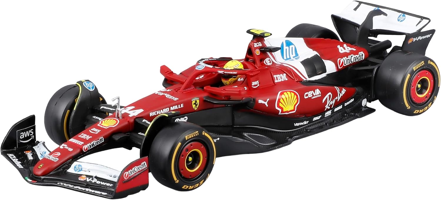 Thumbnail 6 de Bburago Ferrari SF-23 Test Fiorano Lewis Hamilton 1:43 – Esclusivo die-cast con teca e basetta