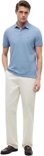 Detalle de Tommy Hilfiger Polo de manga corta para hombre 1985 Regular Fit en Brisk Blue, talla XL