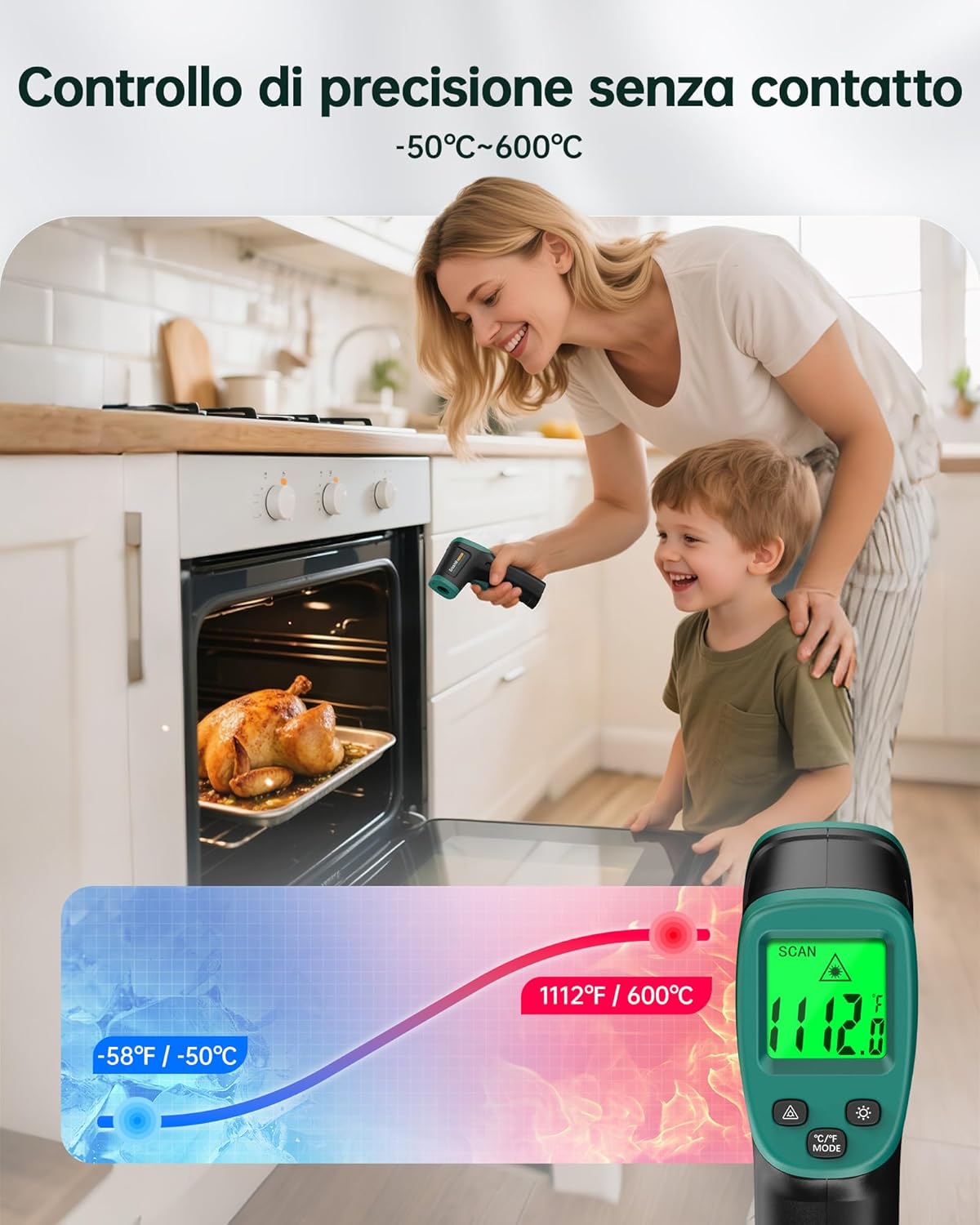 Thumbnail 2 de ERICKHILL Termometro a infrarossi -50°C–600°C 🌡