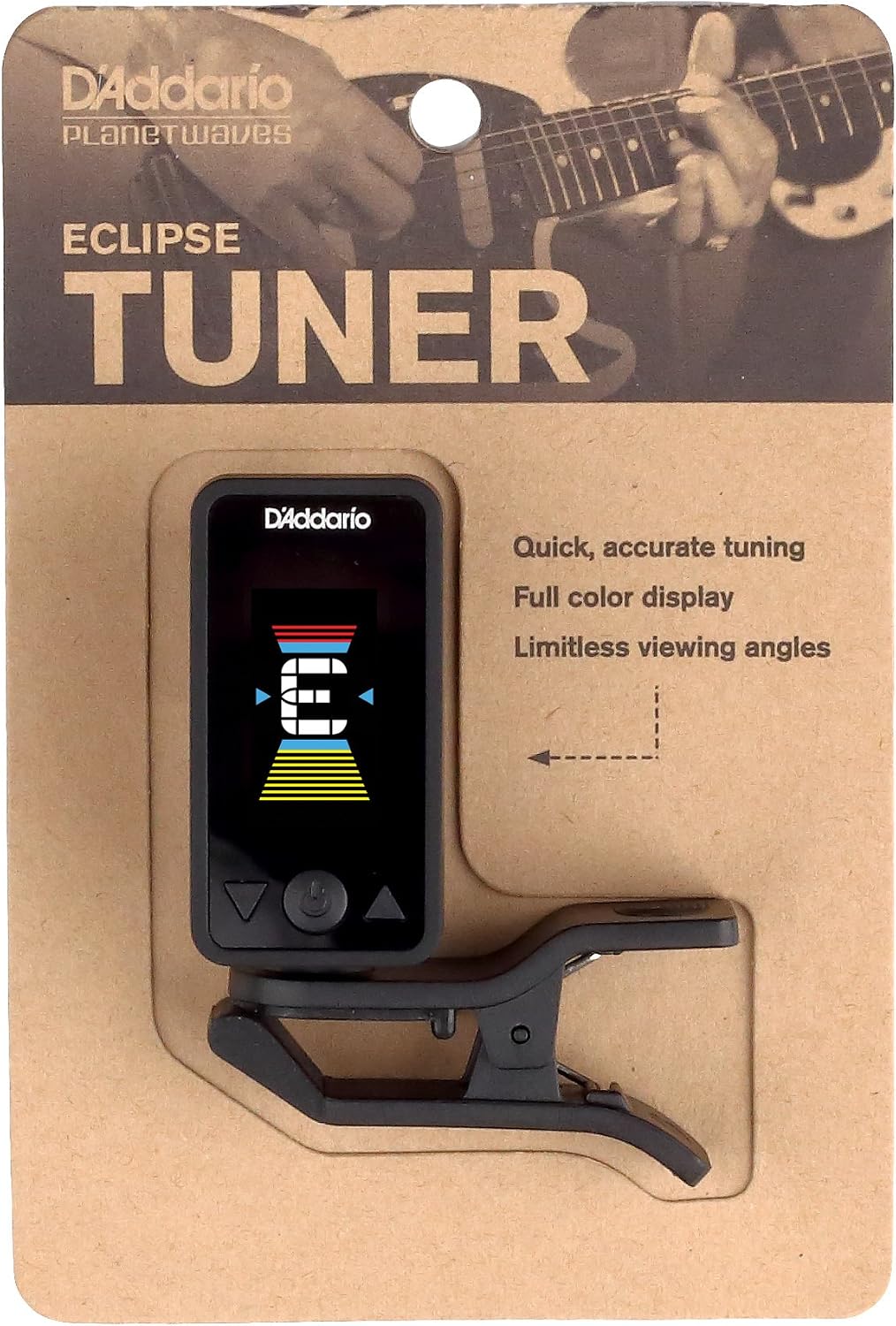 Detalle de D'Addario Eclipse à pince pour guitare, Noir — accord rapide et précis