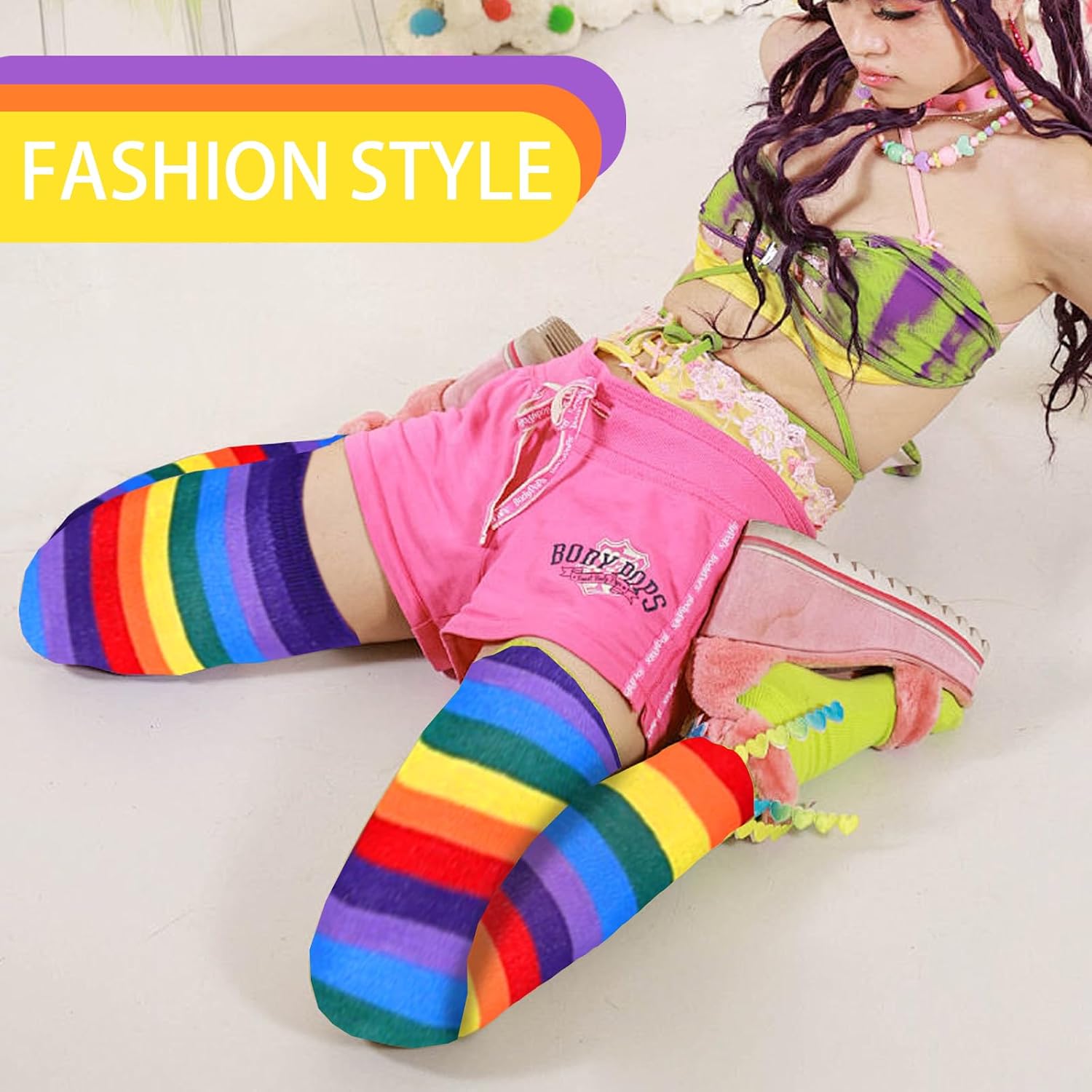 Thumbnail 6 de CWENDANER Regenbogen High Overknee 53 cm
