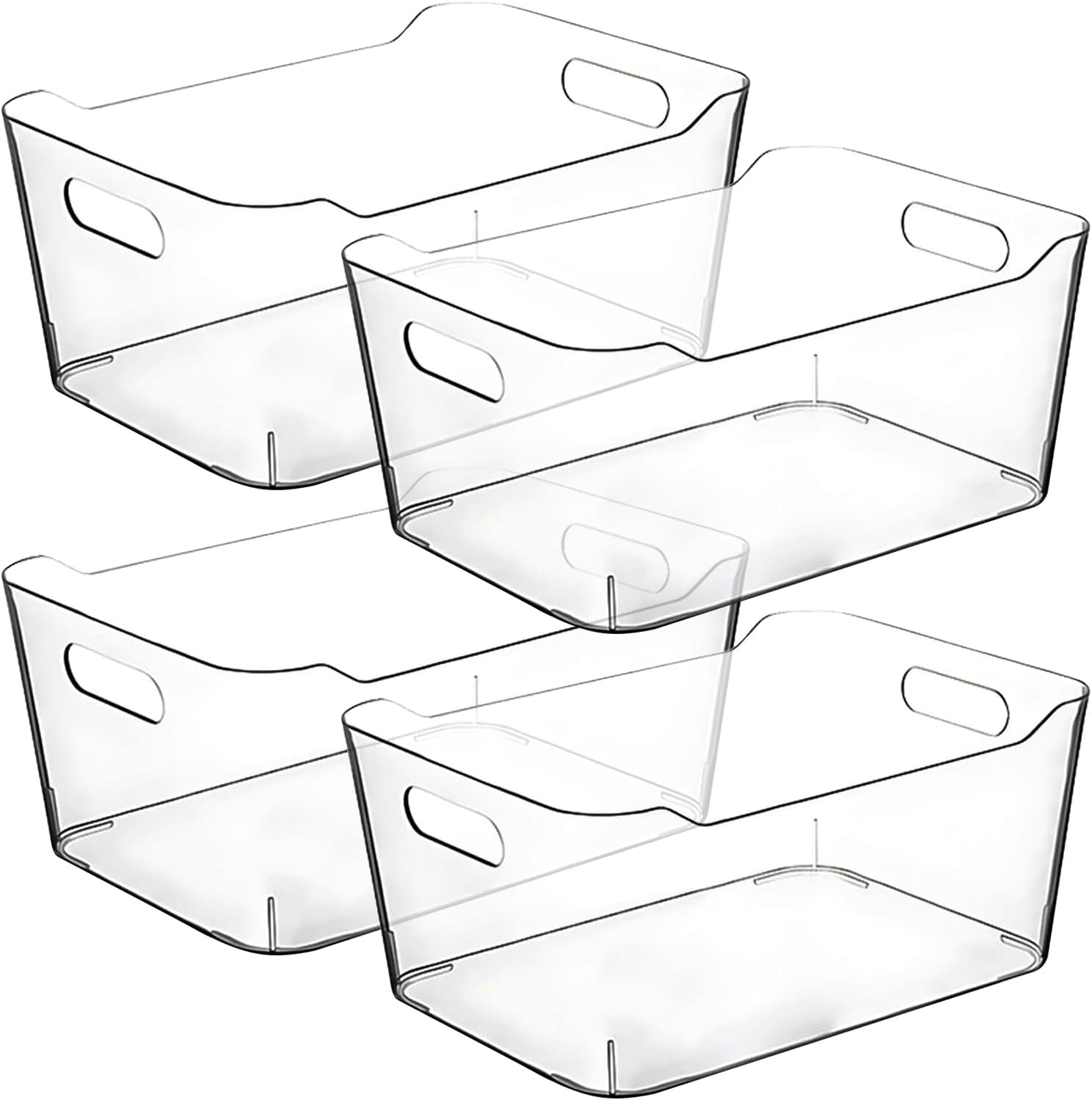 Detalle de Clear Plastic Storage Bins (Set of Organizer Containers) for Kitchen, Pantry, Fridge, and More