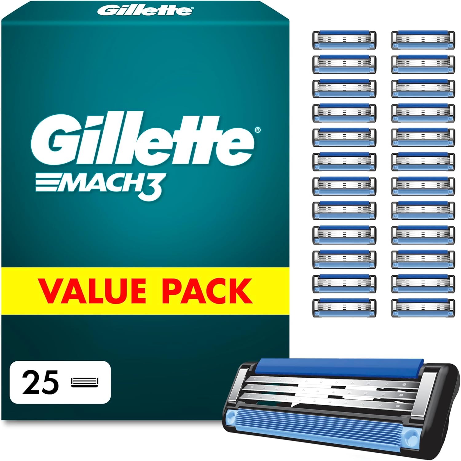 Gillette Mach3 Rasierklingen 25 Stk