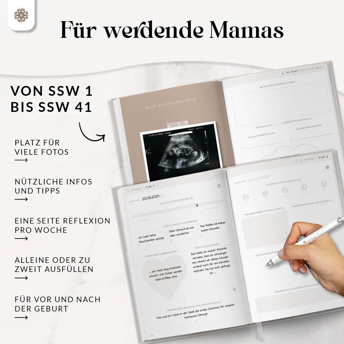 Thumbnail 3 de Lebenskompass® Schwangerschaftstagebuch GLÜCK A5 📘