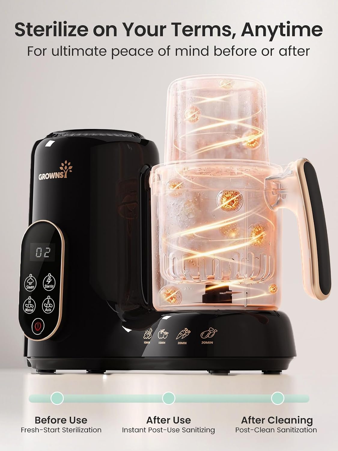 Detalle de Grownsy Baby Food Maker with Tritan Bowl