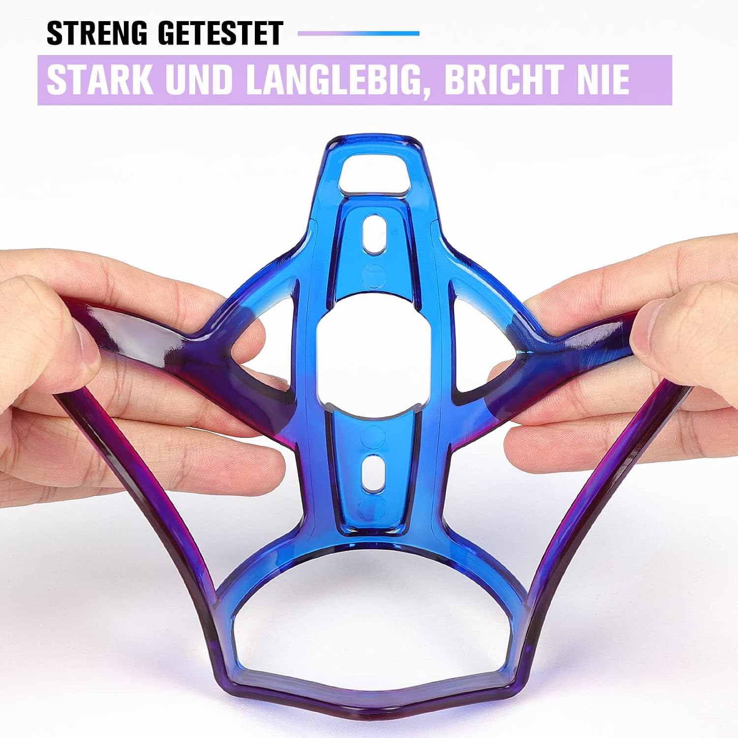 Detalle 2 de Flaschenhalter Fahrrad – Verbesserte Version, langlebig, leicht & universell passend (0,5–1,1 l)