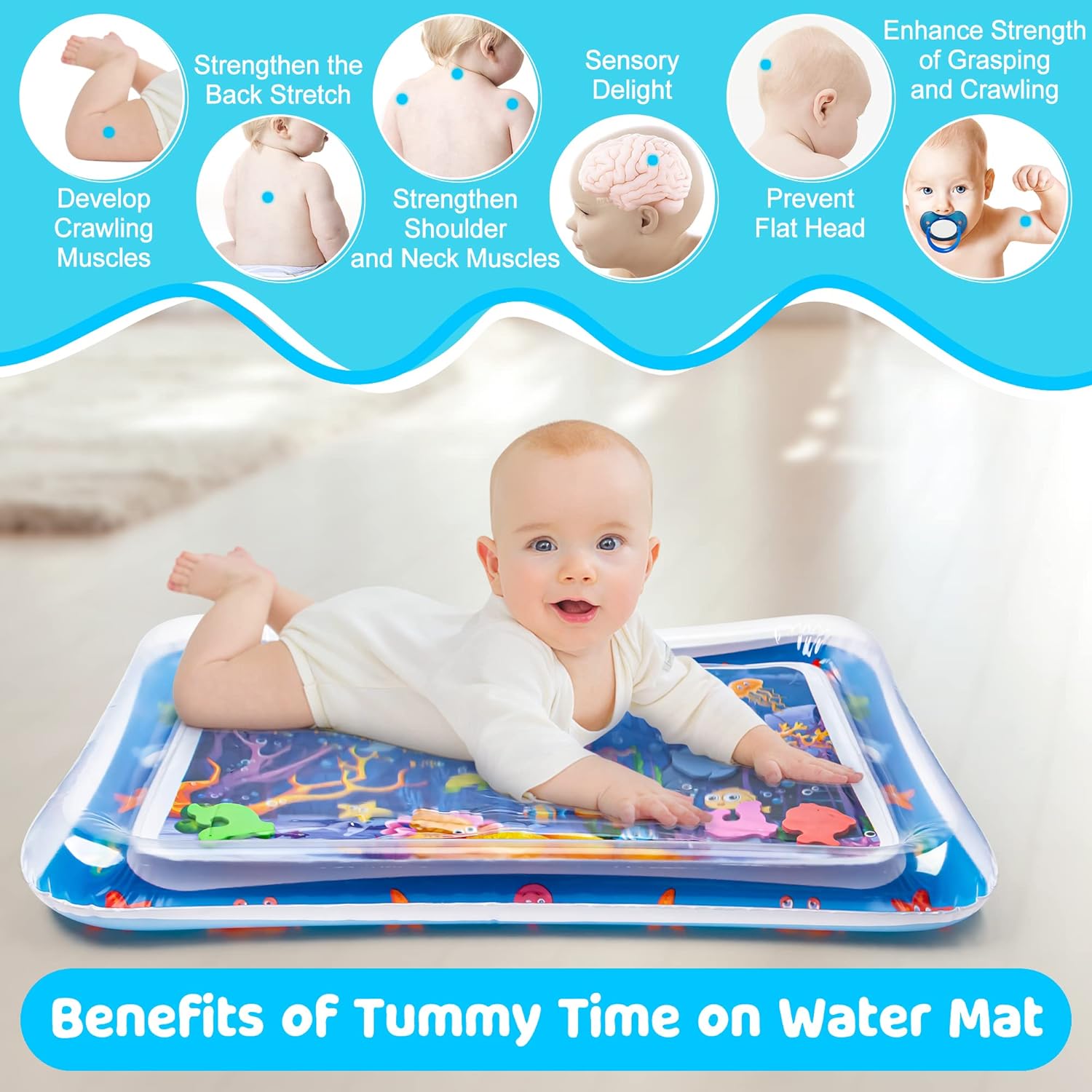 Detalle de Yeeeasy Tummy Time Water Mat 3–24 Months